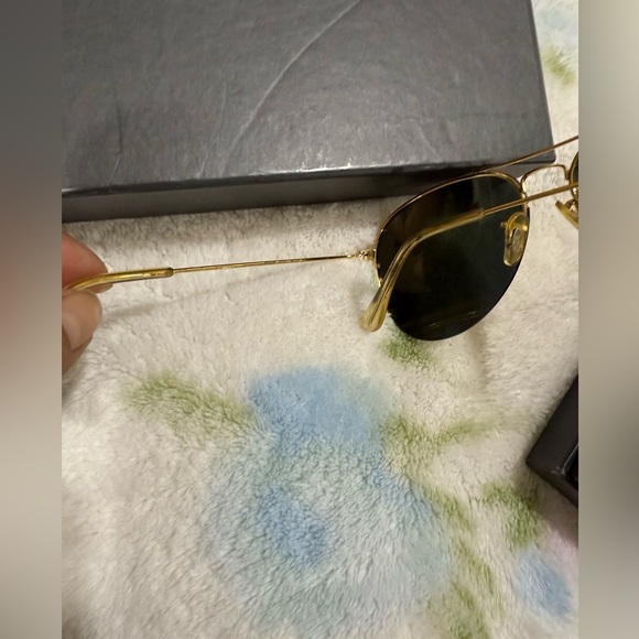 Ray-Ban Gold Frame Sunglasses with Blue and Green Lenses - Picture 6 of 9